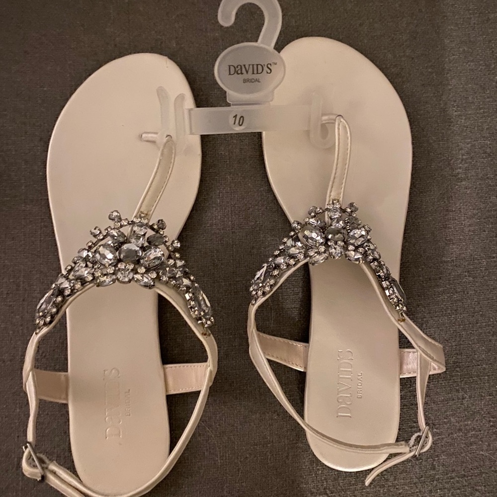 David’s Bridal White Sandals